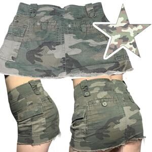 Khaki camo mini skirt